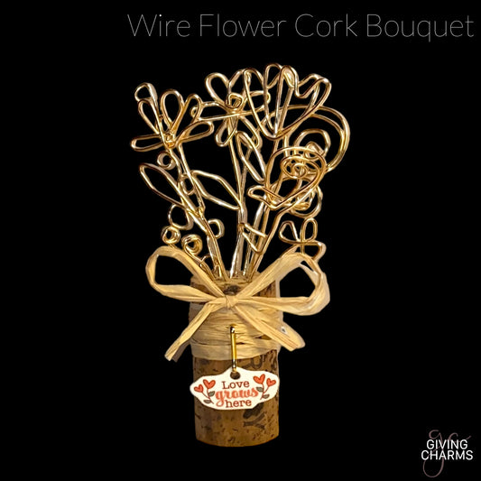 Wire Flower Cork Bouquet