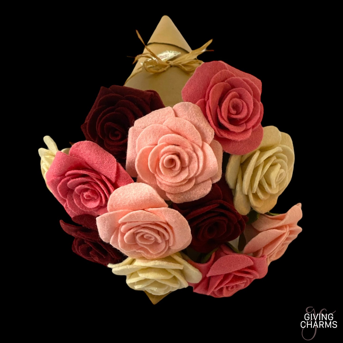 One Dozen Roses Bouquet - Tricolor