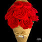 One Dozen Roses Bouquet - Red, Pink, Ivory