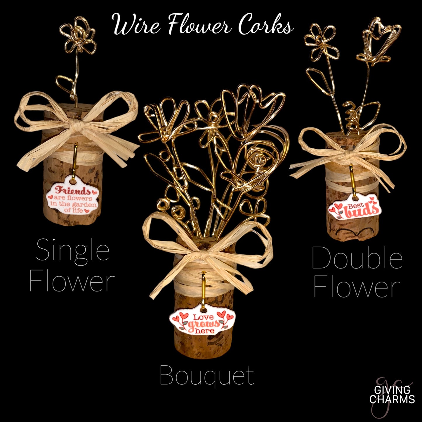 Wire Flower Cork Bouquet