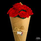 One Dozen Roses Bouquet - Red, Pink, Ivory