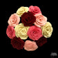 One Dozen Roses Bouquet - Tricolor