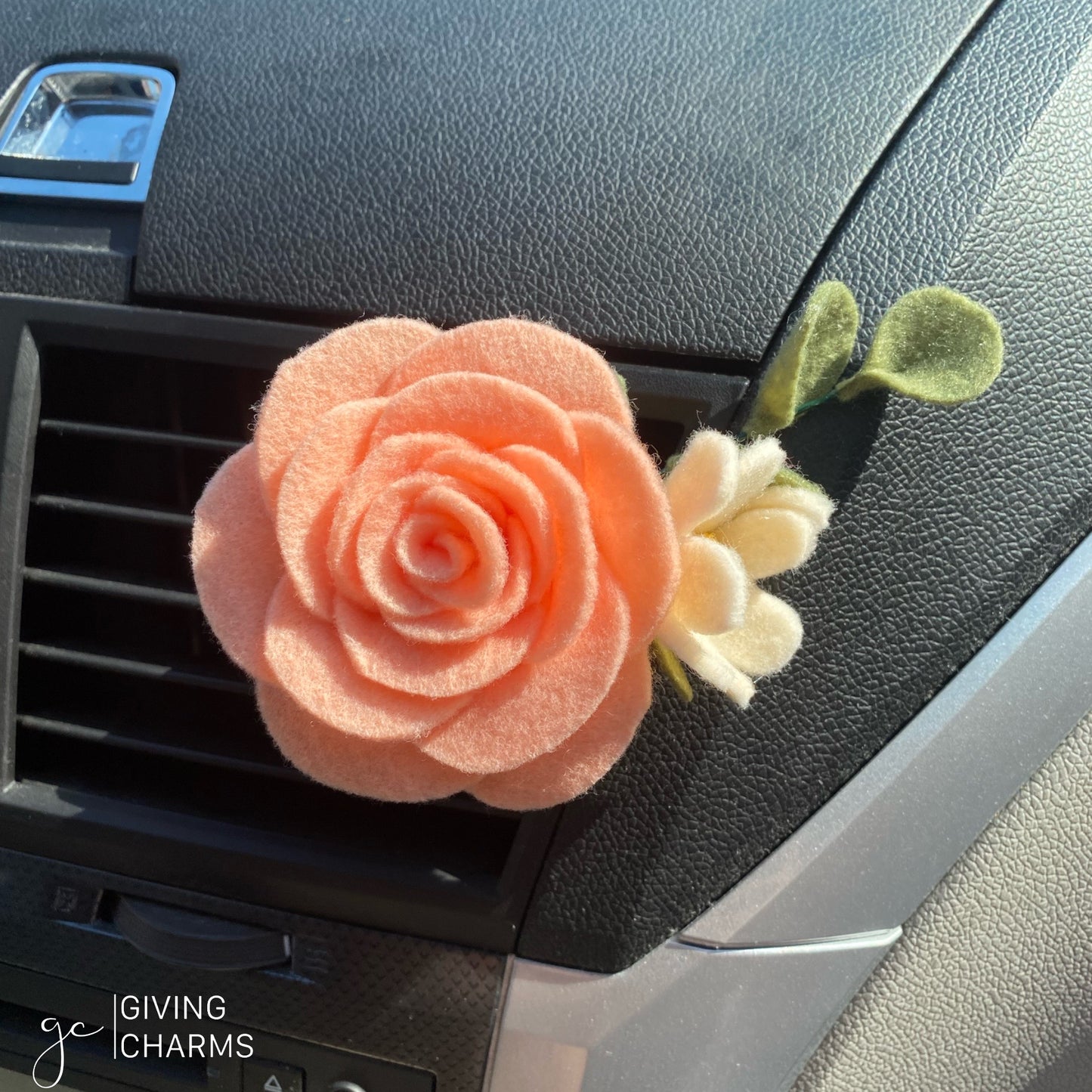 Coral Rose | Car Vent Air Freshener Bouquet