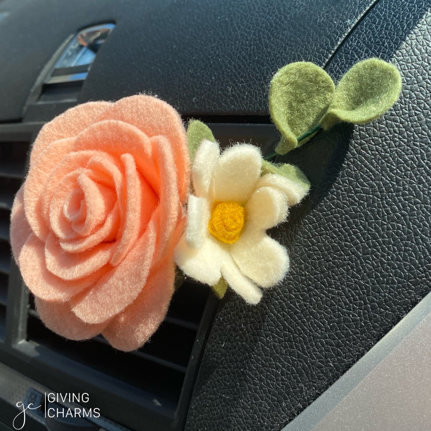 Coral Rose | Car Vent Air Freshener Bouquet