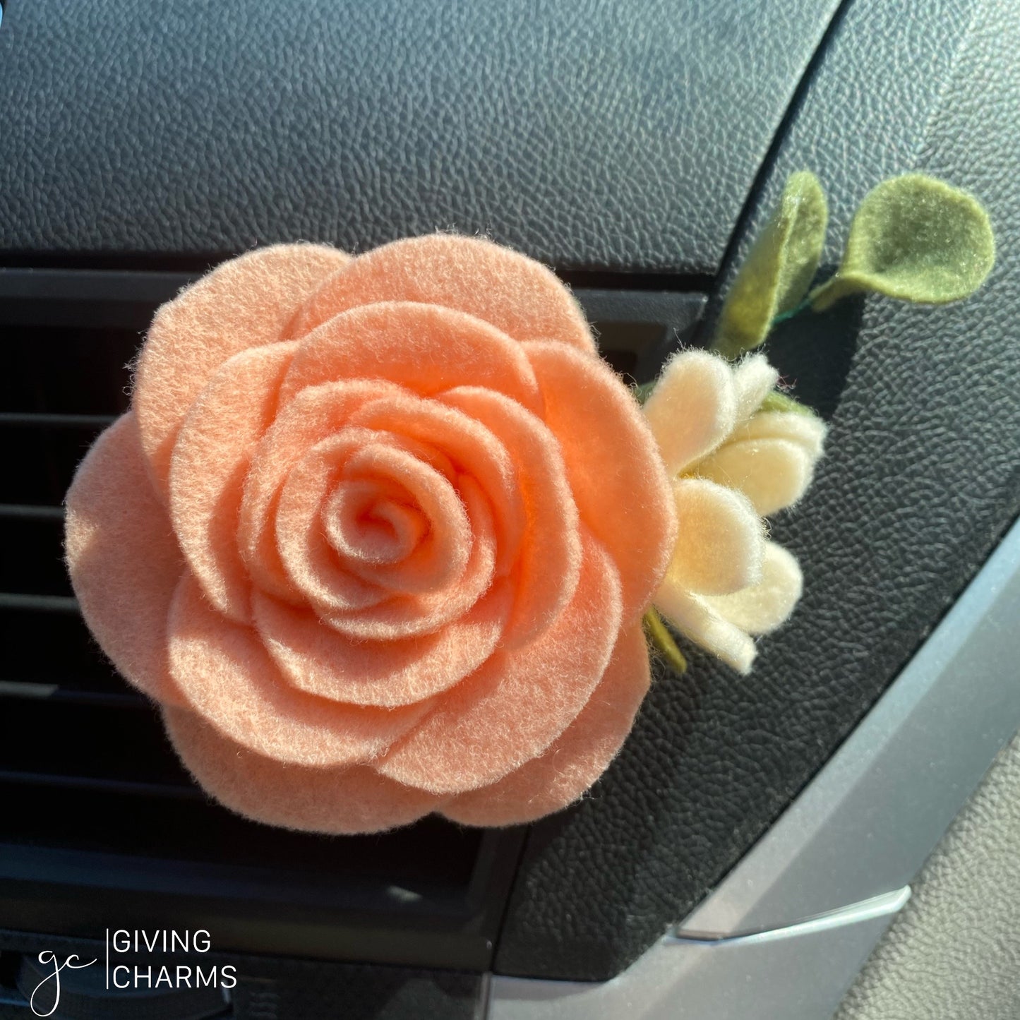 Coral Rose | Car Vent Air Freshener Bouquet