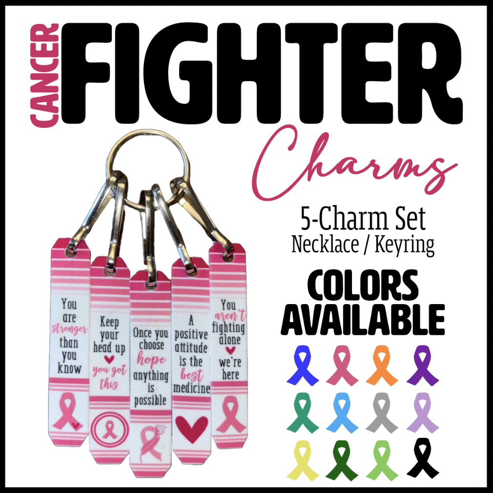 Cancer FIGHTER Charms | 5-Charm Necklace/Keyring