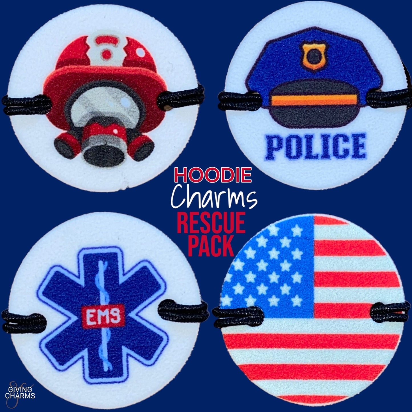 Rescue Pack | Hoodie Charms | Police Fire EMS